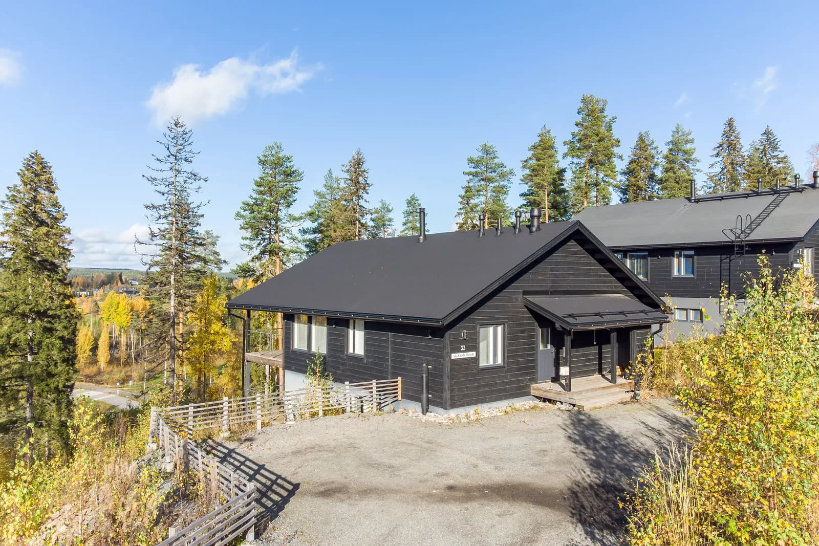 Salavan Tsaari from the air, among autumn forest
